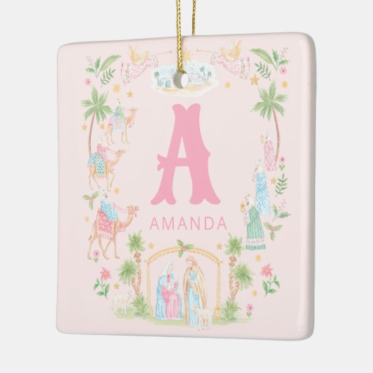 Pastel Nativity Monogram Keramikornament (Links)