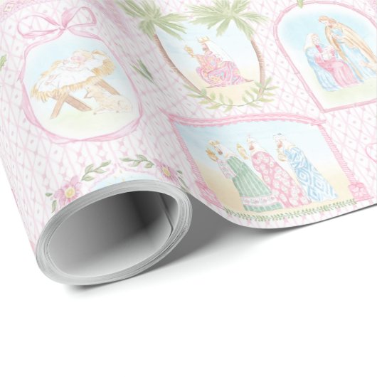 Pastel Nativity Scenes Geschenkpapier (Rolleneckpunkt)