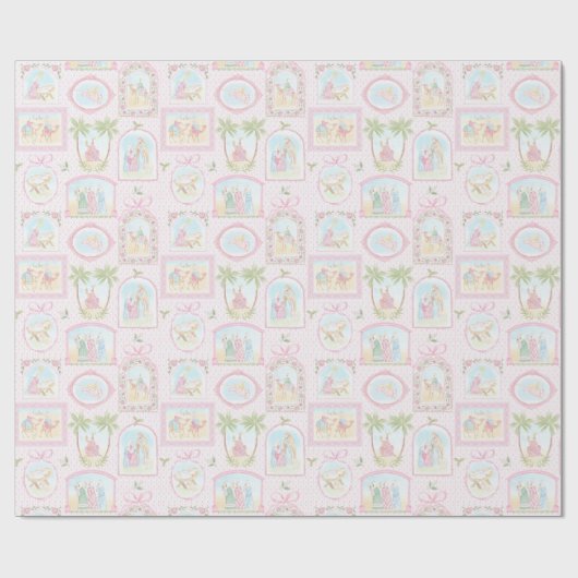 Pastel Nativity Scenes Geschenkpapier (Flach)