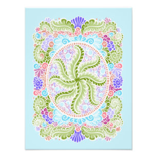 Pastel Nature Mandala Art Fotodruck