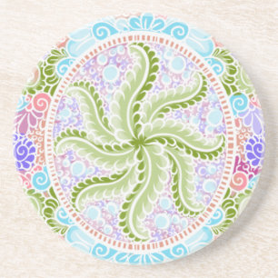 Pastel Nature Mandala Art Getränkeuntersetzer