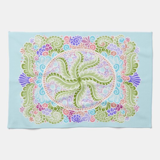 Pastel Nature Mandala Art Handtuch (Horizontal)