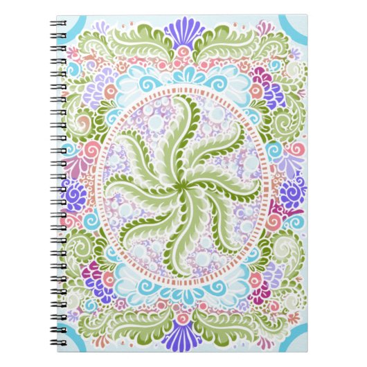 Pastel Nature Mandala Art Notizblock (Vorderseite)