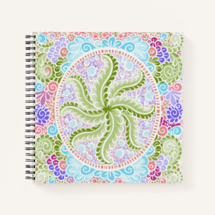 Pastel Nature Mandala Art Notizbuch