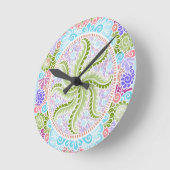 Pastel Nature Mandala Art Runde Wanduhr (Winkel)