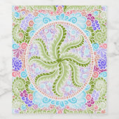 Pastel Nature Mandala Art Weinetikett (Einzelnes Label)