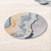 Pastel Nature Marmormuster Runder Pappuntersetzer (Angewinkelt)
