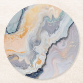 Pastel Nature Marmormuster Runder Pappuntersetzer (Vorderseite)