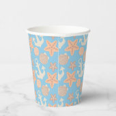 Pastel Nautical Pattern Pappbecher (Rechts)