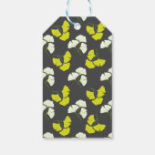 Pastel-Neon Ginko Leaves on Black Background Geschenkanhänger (Rückseite)