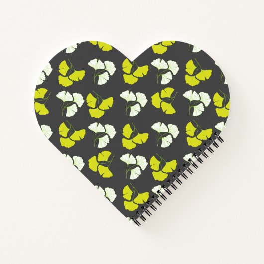 Pastel-Neon Ginko Leaves on Black Background Notizblock (Rückseite)