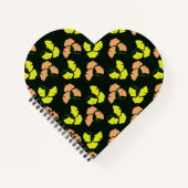 Pastel-Neon Ginko Leaves on Black Background Notizblock (Vorderseite)