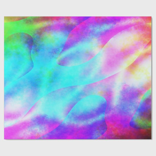 Pastel Neon Rainbow Gradient Art Geschenkpapier (Flach)