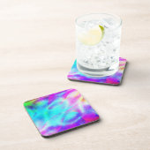Pastel Neon Rainbow Gradient Art Getränkeuntersetzer (Rechte Seite)