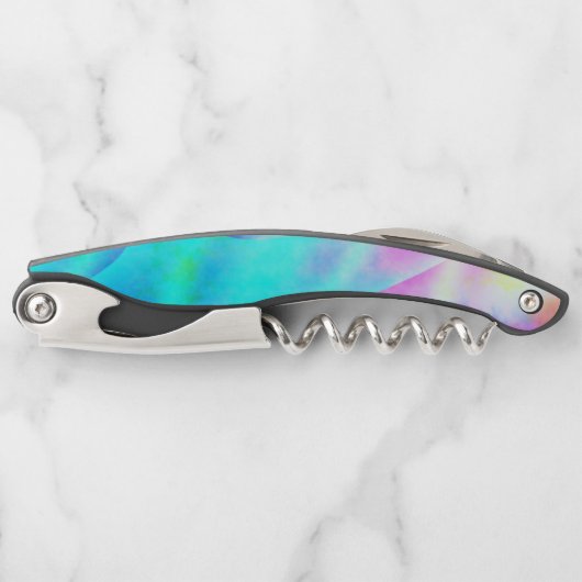 Pastel Neon Rainbow Gradient Art Kellnermesser (Vorderseite)