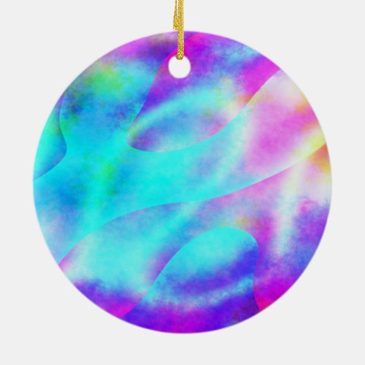 Pastel Neon Rainbow Gradient Art Keramik Ornament (Hinten)