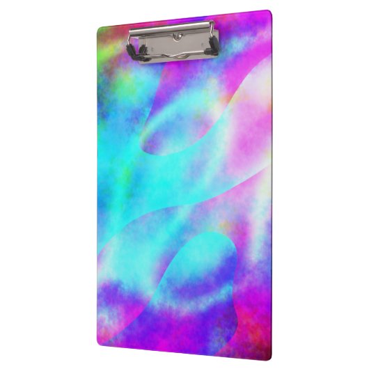 Pastel Neon Rainbow Gradient Art Klemmbrett (Links)