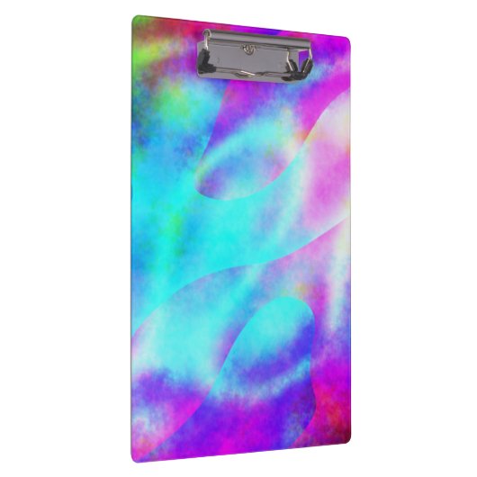 Pastel Neon Rainbow Gradient Art Klemmbrett (Rechts)