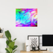 Pastel Neon Rainbow Gradient Art Poster (Heimbüro)
