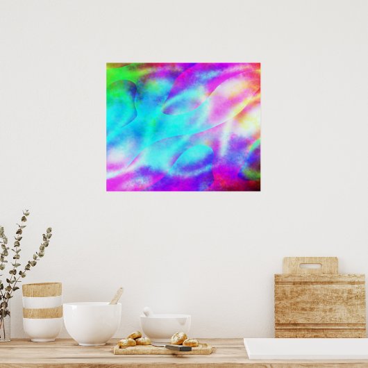 Pastel Neon Rainbow Gradient Art Poster (Küche)
