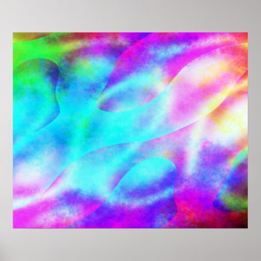 Pastel Neon Rainbow Gradient Art Poster (Vorne)