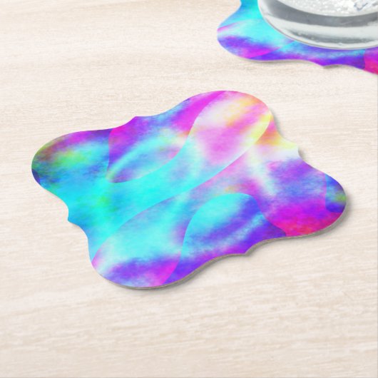 Pastel Neon Rainbow Gradient Art Untersetzer (angewinkelt)