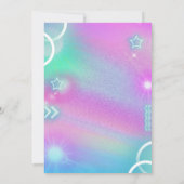 Pastel Neon Roller Skaten Birthday Party Einladung (Rückseite)