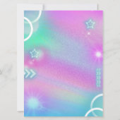 Pastel Neon Roller Skaten Birthday Party Einladung (Rückseite)