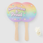 Pastel Neurodivergent & Proud Party Fan Fächer (Vorne und Hinten)