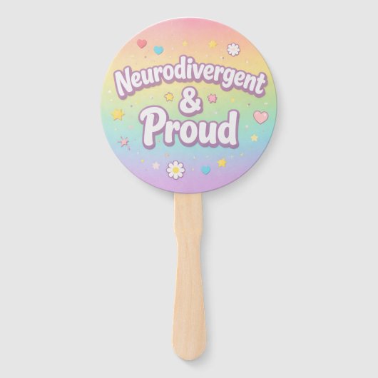 Pastel Neurodivergent & Proud Party Fan Fächer (Vorderseite)