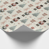 Pastel Neutral Nutcracker Christmas Pattern Geschenkpapier (Ecke)