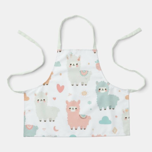 Pastel Niedlich Alpaca Muster Schürze (Vorderseite)