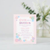 Pastel Niedlich als Button Baby Shower Einladungen (Stehend Vorderseite)