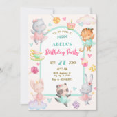 Pastel niedlich Ballerina Geburtstag Einladung (Vorderseite)