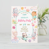 Pastel niedlich Ballerina Geburtstag Einladung (Stehend Vorderseite)