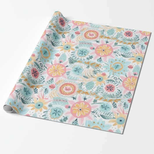 Pastel niedlich boho geschenkpapier (Ungerollt)