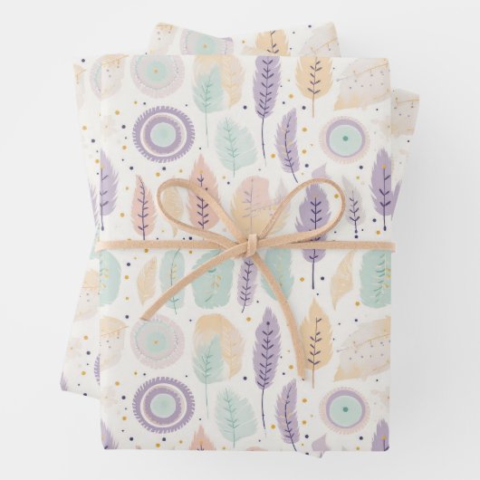 Pastel niedlich boho geschenkpapier set (Beispiel)