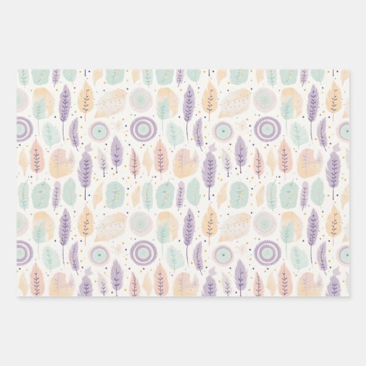 Pastel niedlich boho geschenkpapier set (Vorderseite)