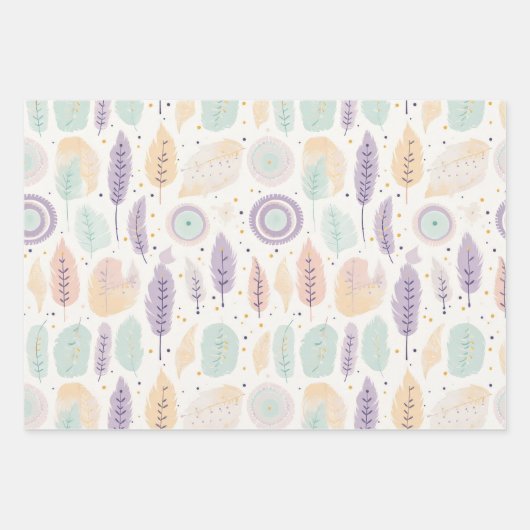 Pastel niedlich boho geschenkpapier set (Vorderseite 2)