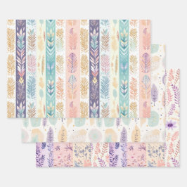 Pastel niedlich boho geschenkpapier set