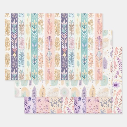 Pastel niedlich boho geschenkpapier set (Set)