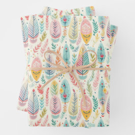 Pastel niedlich boho geschenkpapier set
