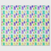 Pastel Niedlich Bunny Rabbit Kid Zeichnen Frühling Geschenkpapier (Flach)