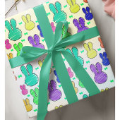 Pastel Niedlich Bunny Rabbit Kid Zeichnen Frühling Geschenkpapier