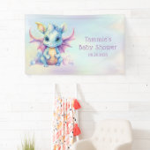 Pastel Niedlich Dragon Girl Babydusche Custom Banner (Insitu)