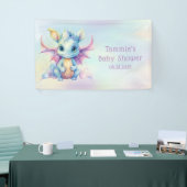 Pastel Niedlich Dragon Girl Babydusche Custom Banner (Messeveranstaltung)