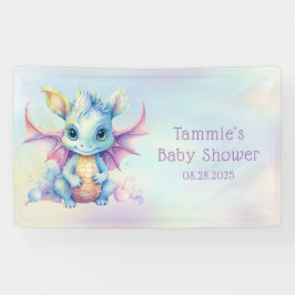 Pastel Niedlich Dragon Girl Babydusche Custom Banner