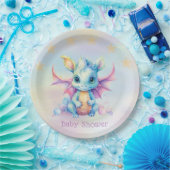 Pastel Niedlich Dragon Girl Babydusche Pappteller (Party)