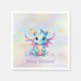 Pastel Niedlich Dragon Girl Babydusche Serviette
