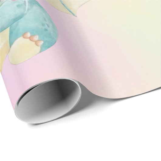 Pastel Niedlich Dragon Girl Birthday/Baby Dusche Geschenkpapier (Rolleneckpunkt)